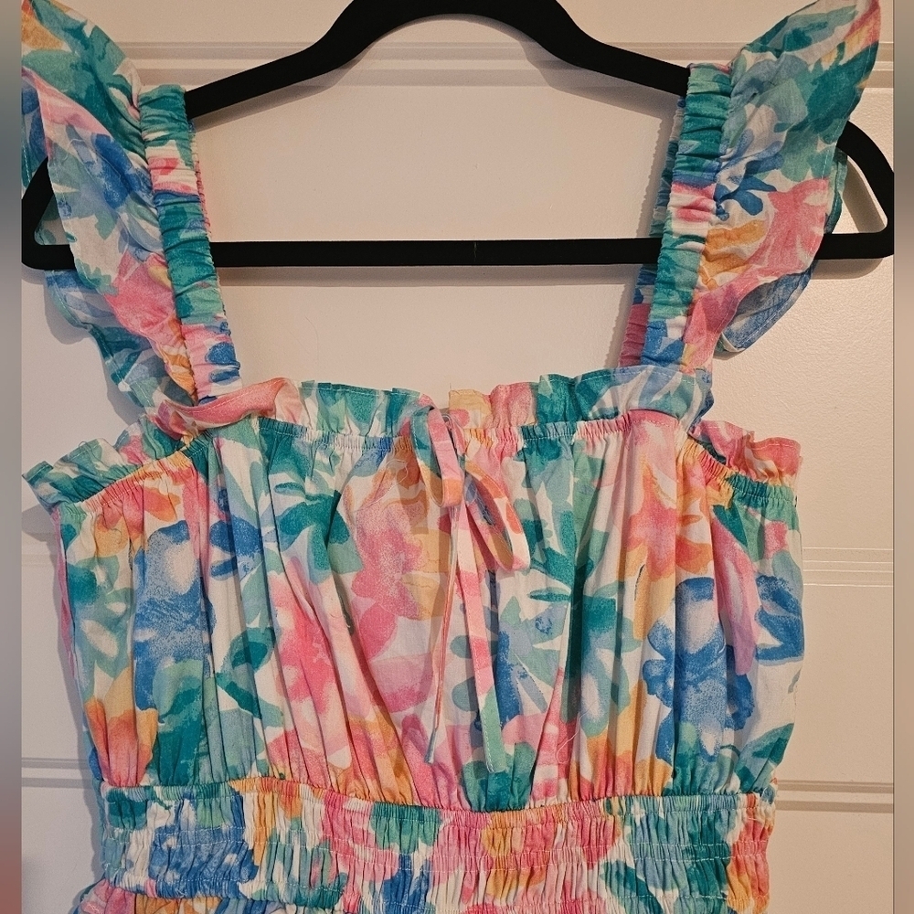 New &Merci Floral Dress with Ruffle Straps sz small - Picture 3 of 4